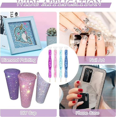 ZYNERY 4 PCS Diamond Painting Pens, Resin Diamond Art Pens with Clay Tips Tray, 5D Diamond Painting Accessories and Tools for DIY Diamond Painting...