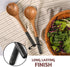 Folkulture Salad Servers or Salad Tongs, Wooden Utensils for Serving Salad, 12-inch Spoon and Fork Set, Mango Wood, Black Servers...