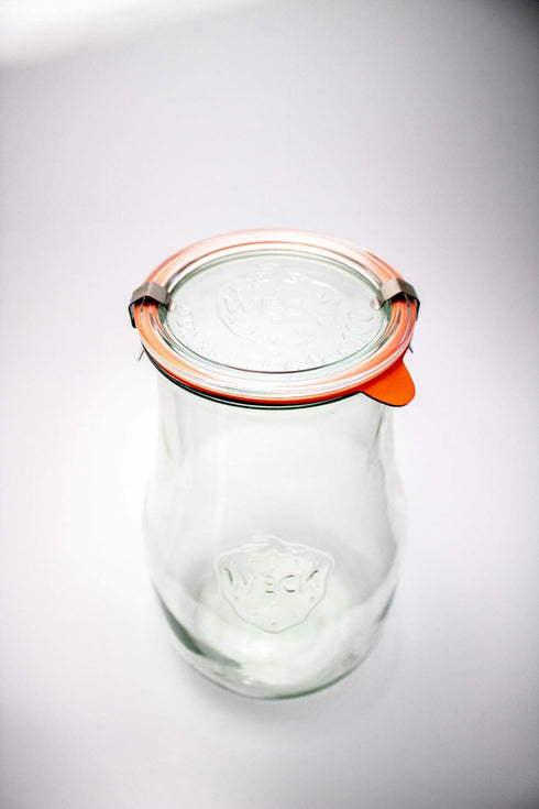 Weck Tulip Jars 2.5 Liter - Glass Jars for Sourdough Starter, Canning, and Storage with Wide Mouth and Glass Lid (1 Jar)...