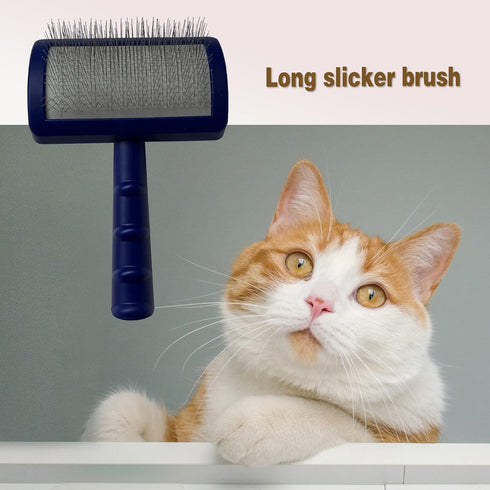 Large Slicker Brush for Dogs,Cats,Extra Long Pin Shedding Brush for Long Haired Dog,Cat, Pet Grooming Wire Brush for Thick Undercoat Curly Tangled...