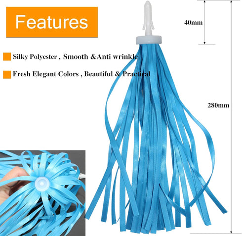 2pcs 29cm Length Polyester Silky Ribbons Streamers Bike Tassels Handlebar Tassels for Children Kid's Bike,Bicycle,Scooter,Baby Carrier Grips Decor...