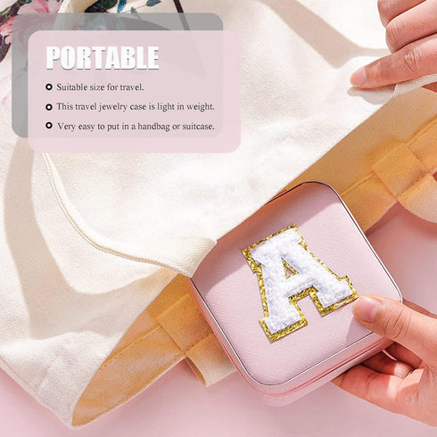 MODENGKONGJIAN Travel Jewelry Case for Women Fashion, Ring Necklace Earring Jewelry Holder Organizer Box, Small Portable Personalized Pink Jewelle...