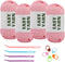 Yarn for Crocheting, Crochet Yarn, Easy yarn, Beginners Yarn for Crocheting with Easy-to-See Stitches, Stitch Marker, and Elbow Needle Cotton Yarn...