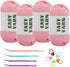 Yarn for Crocheting, Crochet Yarn, Easy yarn, Beginners Yarn for Crocheting with Easy-to-See Stitches, Stitch Marker, and Elbow Needle Cotton Yarn...