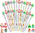 KIMOBER 24PCS Christmas Pencils,Xmas Multi Point Stackable Push Pencil with Santa Christmas Tree Snowman Elk for Kids Christmas Goodie Bag Fillers...