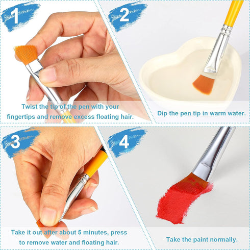 Paint Brush Acrylic Paint Brushes Angled Flat Art Paint Brush Set Small Artist Paint Brushes for Acrylic Craft, Watercolor, Oil, Gouache, Face Bod...