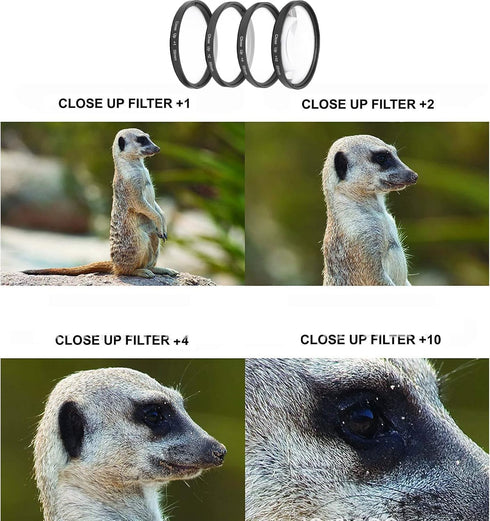 Optical Glass Macro Close Up Filters, Macro Lens Filter Kit +1/+2/+4/+10 Lens Filter, Macro Filter 58mm Closeup Macro Filter Set......