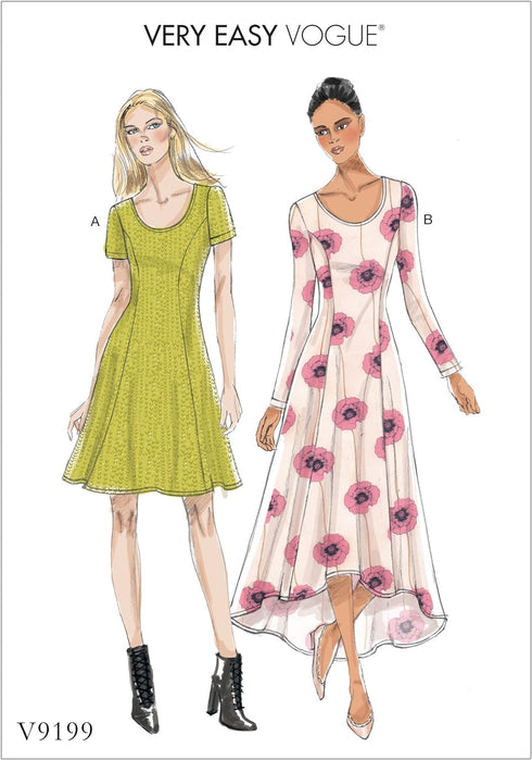 Vogue Patterns Misses' Knit Fit and Flare Dresses Sewing Pattern, 14-16-18-20-22, Red...