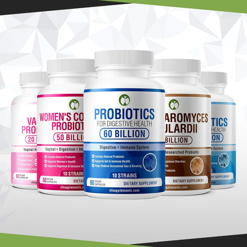 Probiotics for Digestive Health 60 Capsules | 60 Billion CFU Scientifically Formulated Multi Strain Probiotic Blend | Organic Supplements with Pre...