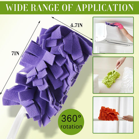 12 Pcs 5 Layer Duster Refills Only Fleece Refills Reusable Dusters for Cleaning 4.7 x 7 Inch Washable Duster Pads for Hand Duster Ceiling Fan Hard...
