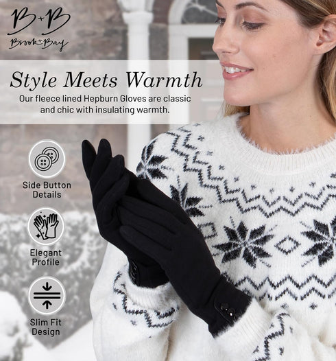 Brook + Bay Women's Gloves for Cold Weather - Women's Gloves w/Touchscreen Fingers - Fleece Gloves for Women - Texting Glove...