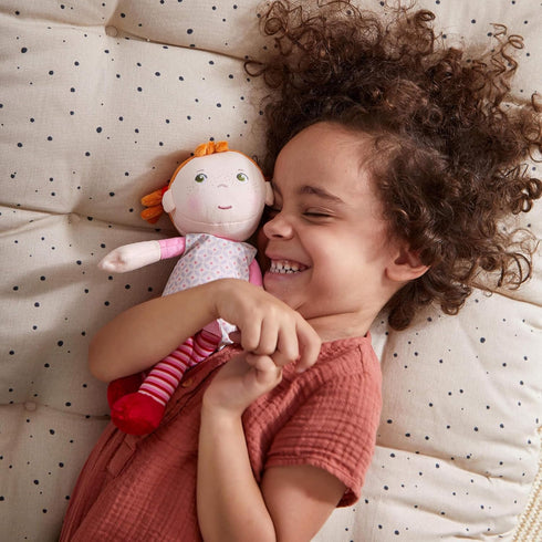 HABA Soft Baby Doll Roya - 10" Rag Doll with Red Pigtails, Pink Dress - Machine Washable Doll - Ideal Soft Doll for 2 Year Old Girls...