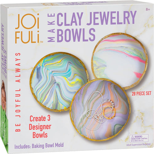 JOiFULi Make Your Own Clay Jewelry Bowls Arts and Crafts Kit Gifts for Girls Kids Ages 8 9 10 11 12 Years Old...
