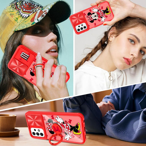 Joyleop (2in1 for Galaxy A23 5G Phone Case Cartoon Cute for Girls Women Teen Kids Girly Phone Covers Fun Unique PatternDesign with Slide Camera Co...