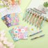 24 Pcs Flower Ballpoint Pens Flower Notepads Set Flower Design Line Notebook Employee Gifts Set for Student Men Women Notebooks Bulk for Journalin...