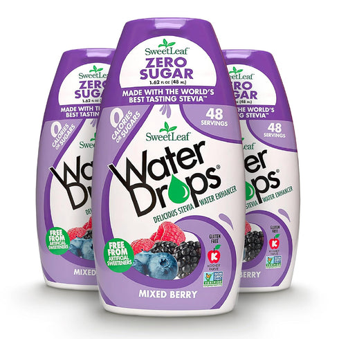 SweetLeaf Water Drops, Mixed Berry – Sugar-Free Water Enhancer Drops, Stevia & Monk Fruit Sweetener Water Flavoring, 1.62 Oz (Pack of 3)...