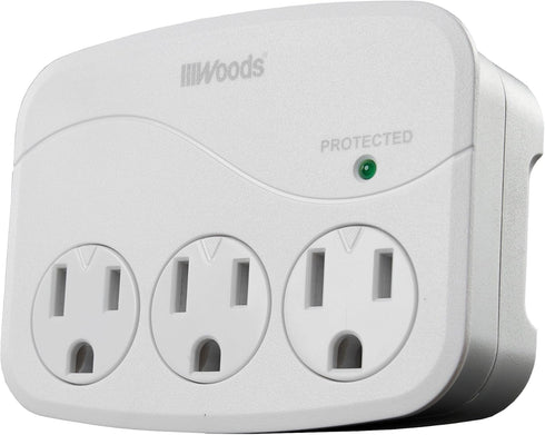 Woods 41034 Surge Protector with 3 Power, 3-Outlet 1000J of Protection...