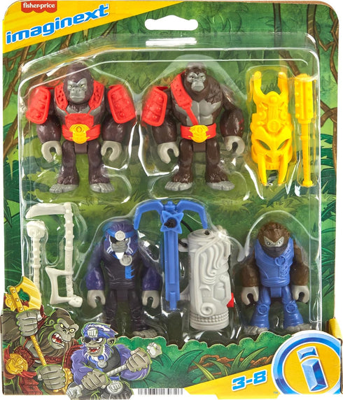 Fisher-Price Imaginext Preschool Toys Boss Level Army Pack 9-Piece Monkey & Gorilla Figure Set for Pretend Play Ages 3+ Years...