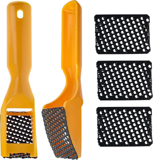 Dura-Gold 2-1/2" Shaver Blade Holder, 2 Pack, Includes 5 Total Standard Cut Replacement Blades - Steel Rasp Block Plane, Cheesegrater, Auto Body F...
