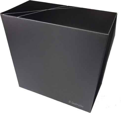 Groomsmen Gift Boxes Set of 2 (8x8x4 in) Empty Set with Silver Foil Design and Matching Proposal Cards for Asking The Groom's Team to Be in Weddin...