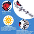 OIIKI Butterfly Flower Car Stickers, 2 Sets - Vinyl Side & Bumper Decals, Universal Scratch Resistant - Red & Black (4 Pcs)...