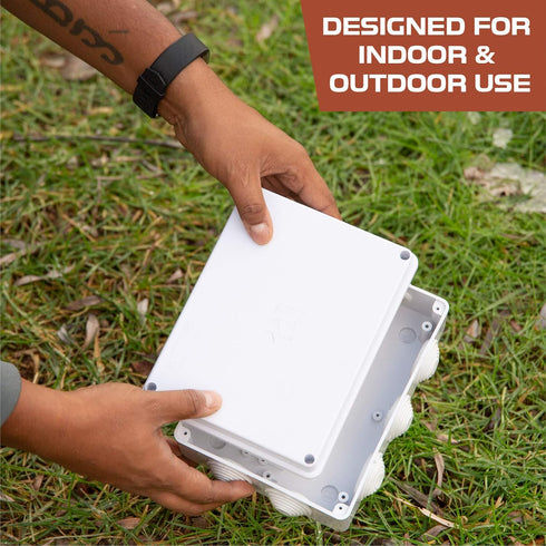 Iron Forge Cable Outdoor Electrical Junction Box Plastic, 8 x 6 Inch Waterproof Box, Weatherproof Plastic Box with Cover for Electronics, Electric...