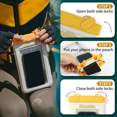 Naturehike IPX8 Floating Waterproof Phone Pouch, Waterproof Phone Case with Lanyard for iPhone 15 14 13 Pro Max, Galaxy S24 S23 S22 Ultra, Vacatio...