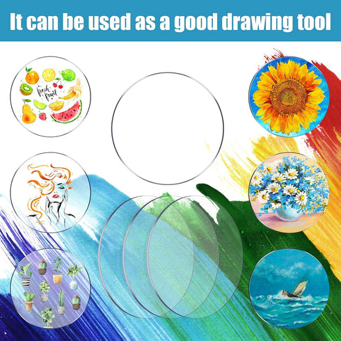 Zonon 24 Pieces Acrylic Circle Transparent Discs for Painting1.5 Inch Clear Round Acrylic Sheet Thick Circle Disc Ornament Blanks for Badge Reels ...