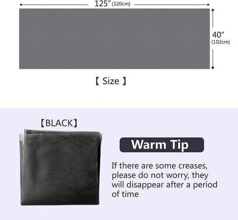 Window Screen Replacement, DIY Adjustable Encrypted Mesh Window Screens Mesh for Window Doors, High Transparency Black mesh, Curtain Net(40''X125'...