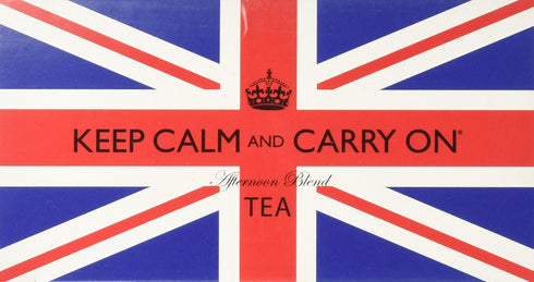Keep Calm and Carry On Tea Carton Box, Afternoon Blend Tea (40 Bags, 125g, 4.4oz)...