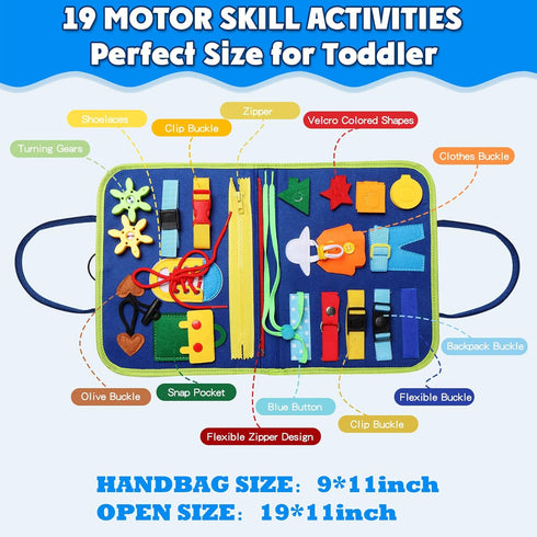 Guolely Busy Board Montessori Toy for 1 2 3 4 Year Old Toddlers - Educational Activity Developing Sensory Board for Fine Basic Dress Motor Skills ...