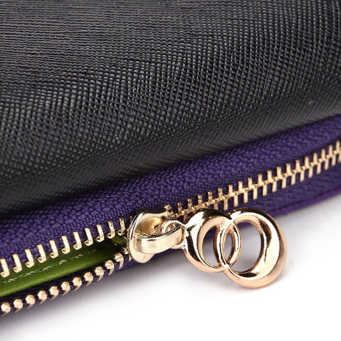 Clutch Wallet with Wristlet and Crossbody Strap for Smartphones or Phablets up to 5.7 Inch - Carrying Case - Frustration-Free Packaging - Black an...