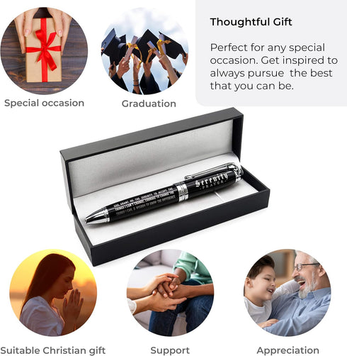 Inkstone Serenity Prayer Engraved Inspirational Gift Pen with Presentation Box Faith Sobriety Recovery Quote Gift...
