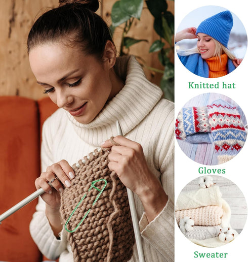 18 PCS Knitting Stitches Holder Set 6 Size Colorful Aluminum Yarn Stitches Holder Set Needles Practical Knitting Crochet Tools Knitting Supplies f...