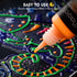 Magicfly Acrylic Glow in The Dark Paint, 10 Bright Colours Liquid Luminous Paint, Neon Paints Glow in Dark for Painting, Halloween Decoration, DIY...