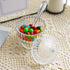 5oz Crystal Candy Jar with Lid Decorative Candy Dish Bowl Glass Candy Servers Wedding Candy Buffet Storage Containers for Home Office Lady Gift...