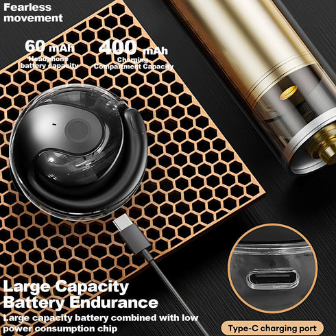 NEW Ultra Bone Conduction Earphones Open Earbuds with Immersive Audio Clear Call, Wireless Bluetooth Ear buds Stable Fit, Robust Bass, Sweat-Proof...