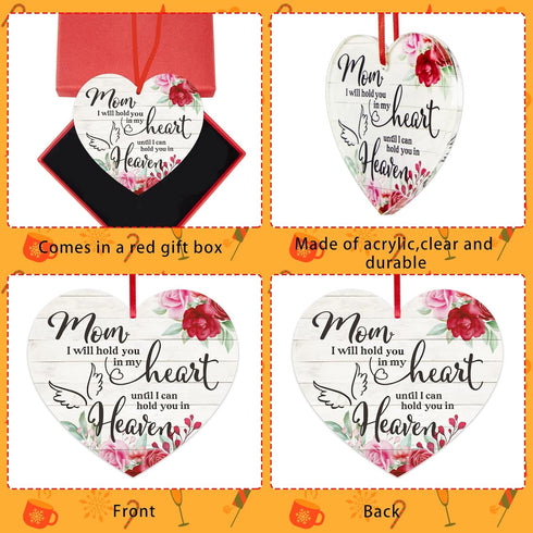 FaCraft Mom Memorial Christmas Ornaments - 3" Mom Christmas Tree in Heaven Ornaments Memorial Gifts Sympathy Gift for Loss of Mother Condolence Gr...