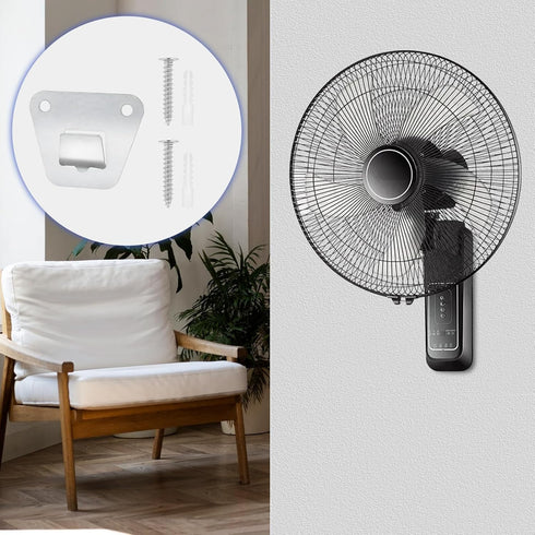 2 Set Wall Fan Bracket Wall Mounting Fan Bracket Metal Heavy Duty Oscillation Fans Concealed Bracket Wall Fan Support Hook Kit with Fastening Scre...