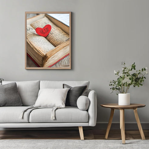 Posterizer 1 pcs-Valentine’s Day themed heart and book design -3-Romantic Art-Holiday Poster Collection-Gift for Couples boyfriend girlfriend Husb...