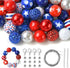 DanLingJewelry 50Pcs Random 20mm Acrylic Round Beads Independence Day Acrylic Beads Red White Blue Spacer Beads for Crafts Jewelry Making...