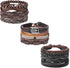 HANPABUM 18pcs Braided Leather Bracelets for Men Women Woven Cuff Wrap Bracelet Wood Beads Ethnic Tribal Bracelets Adjustable...