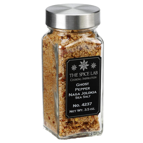 The Spice Lab - (3.5 oz) Ghost Pepper Salt (Naga Jolokia) - French Jar of Ghost Pepper Sea Salt- Gluten-Free Non-GMO All Natural Premium Gourmet S...