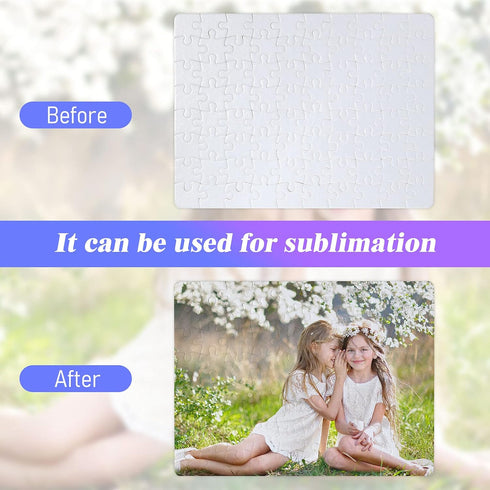 15 Sets 7.9 x 5.9 Inch Blank Sublimation Puzzle 60 Pieces of Each Set, Heat Transfer Printing Puzzle DIY Blank Jigsaw Puzzle White Transfer Puzzle...
