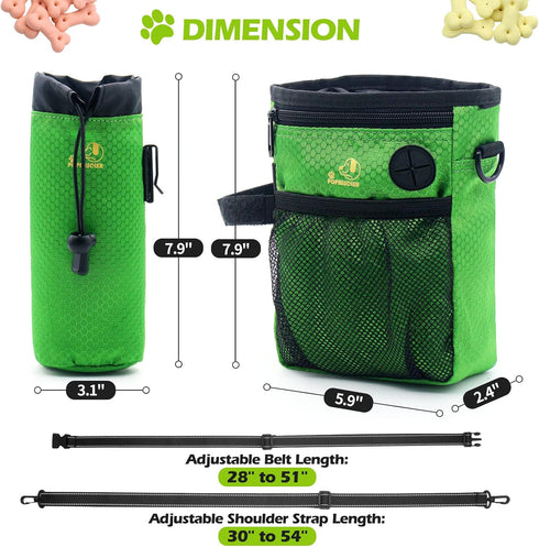 POPMISOLER Dog Treat Training Pouch for Dog Training with Poop Bag Dispenser and Multiple Pockets, Dog Walking Bag Adjustable Waist Belt Clip Shou...
