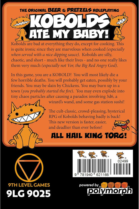 9th Level Games | Kobolds Ate My Baby! The Orange Book | Tabletop Role Playing Game | 2 to 8 Players | Ages 13+ | 60 Minutes...