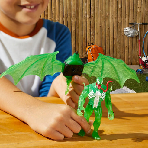 Marvel Epic Hero Series Web Splashers Green Symbiote Venom Hydro Wing Blast, Action Figure and Vehicle Playset, Spider-Man Super Hero Toys for Kid...