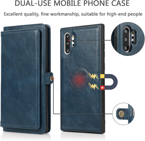 Asuwish Phone Case for Samsung Galaxy Note 10 Plus Glaxay Note10+ 5G Wallet Detachable Cover with Screen Protector and Flip Card Holder Cell Gaxal...