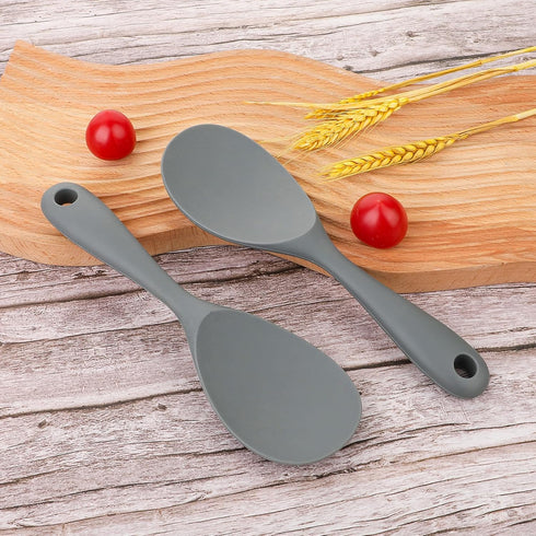 2Pcs Silicone Rice Paddle Spoon Rice Non Stick Rice Scooper Rice Spatula Heat Resistant Kitchen Serving Rice Spoon Paddle Large Rice Cooker Spoon ...