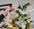 DearHouse 36Pcs Christmas Glitter Snowflake Ornaments Clearance, 4 Inch Plastic Snowflake Christmas Tree Ornaments for Winter Wonderland Christmas...